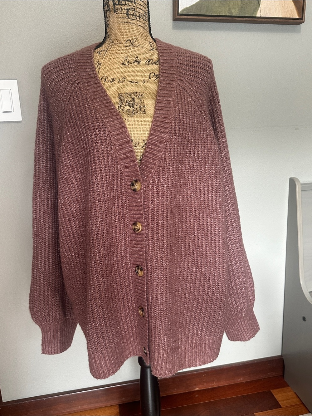 torrid Dusty Rose Button-Front Knit Cardigan